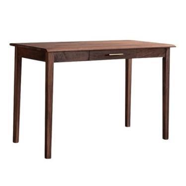 Imagem de Mesa de computador para escritório em casa Escrivaninha de estudo moderna e simples madeira com gaveta, mesa trabalho em nogueira preta para escritório casa quarto(XL)