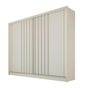 Imagem de Guarda Roupa Galati Ripado Sem Espelho 100% Mdf Mademarcs Off White