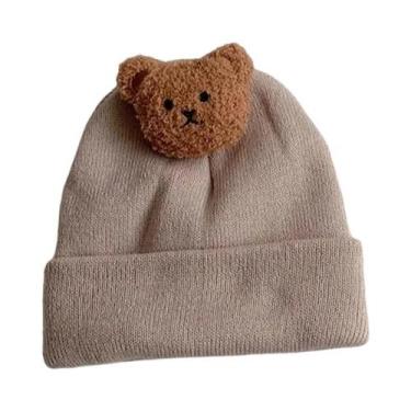 Imagem de Chapéu de Malha de Urso para Bebê - Quentinho para Outono e Inverno, 0