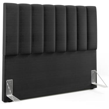 Imagem de Cabeceira Cama Box Casal 140 Cm Dália W01 Facto Preto Metalizado - Lyam Decor