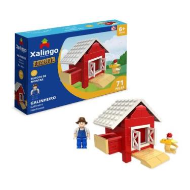 Imagem de Brinquedo Infantil Blocos de Montar Fazenda Galinheiro 71 peças Xaling