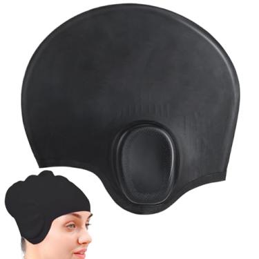 Imagem de Toucas de natação femininas adultas – confortáveis e impermeáveis para crianças | Protetor ergonômico para adultos, mulheres, homens, crianças, meninos, meninas, adolescentes