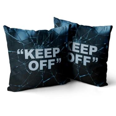 Imagem de Khxriypha Hypebeast Room Decor Keep Off Conjunto de 2 capas de almofada respiráveis quadradas para decoração de sofá de casa 45 × 45 cm Diablo Style-3