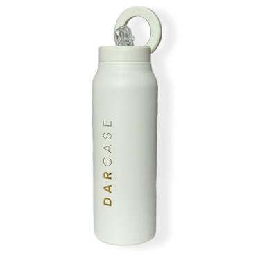 Imagem de DARCASE AquaLux Pod – Garrafa de água e tripé de luxo 2 em 1 de aço inoxidável – Garrafa de água de viagem à prova de vazamento para criadores de conteúdo – Garrafa isolada reutilizável com suporte de