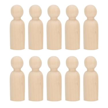 Imagem de Diy pintura bonecas de madeira crianças artesanato brinquedos 10 pçs 75mm figura masculina brinquedo para crianças projetos de arte e decorações para casa