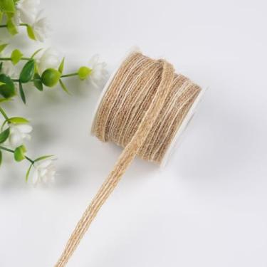 Imagem de Carretel de corda de serapilheira natural para artesanato, embrulho de presente, projetos faça você mesmo, decoração rústica estilo casa de fazenda, materiais de arte para scrapbook, arranjos florais