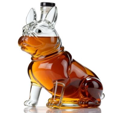 Imagem de Decantador engraçado de uísque para buldogue francês, garrafa de licor de buldogue francês de 765 g, dispensador de bebidas para hotéis, recipiente de bebidas multiuso para homens, papai, bar