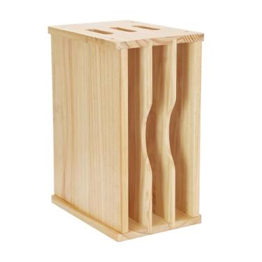 Imagem de Organizador de assadeira de madeira de 4 camadas, frigideiras e tábuas de corte – Divisores de armário para panelas, panelas, utensílios e armazenamento de utensílios de cozinha, divisórias de bandeja