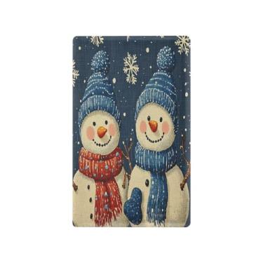 Imagem de Blueangle Placa de parede decoradora de capa em branco, tamanho padrão, 1 gangue, bonequinhos de neve, capa para interruptor para escritório em casa, quarto, 12 x 7 cm #515
