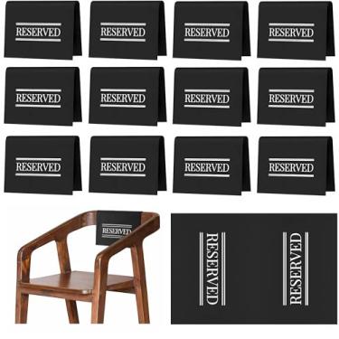Imagem de Sinais de cadeira reservada para eventos – preto, dobrável, reserva de 12 lugares para restaurantes, igreja, casamentos, conferências