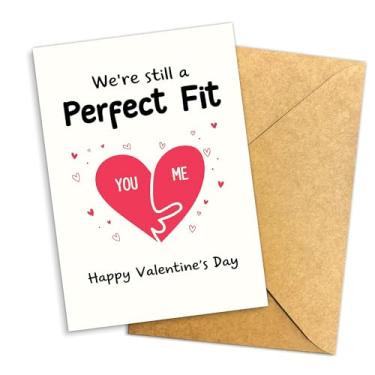 Imagem de Podagree We're Still a Perfect Fit Card Cute Heart Puzzle Design Romantic Love Greeting for Boyfriend Girlfriend Husband Wife Sweet Valentine Anniversary Card Single 5,3''x20'' Dobrado com Envelope