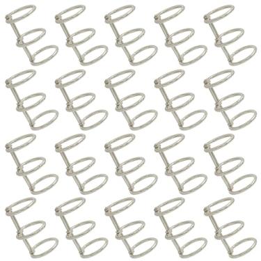 Imagem de Murtenze Pacote com 20 3 anéis de fichários de metal de folha solta, dobradiça de encaixe para escritório, faça você mesmo, diário, foto (prata)