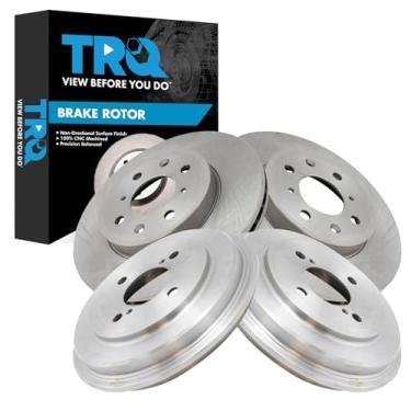 Imagem de TRQ Conjunto de rotores de freio dianteiro e traseiro compatível com Honda Fit 2015-2020