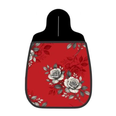 Imagem de Lixeira De Carro Organizador Lixinhocar Arte Rosas Vermelhas Fundo Preto