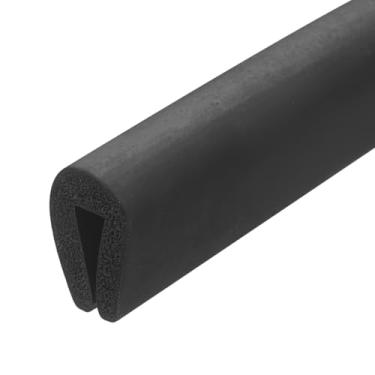 Imagem de PATIKIL Acabamento de borda de borracha, 3/16" (4 mm) x 3,3 pés de comprimento EPDM protetor de borda de canal U em forma de U para protetor de vidro espelhado de 3-5 mm, preto (10 x 15 mm)