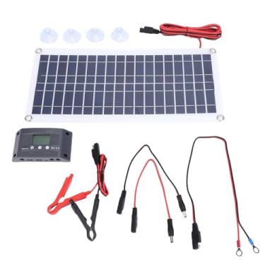 Imagem de POCREATION Kit de Painel Solar Monocristalino 30W Com Controlador de Carga MPPT e Proteção Inteligente de Carregamento para Bateria, Ideal para RV, Barco, Carro, Moto e Atividades Ao Ar