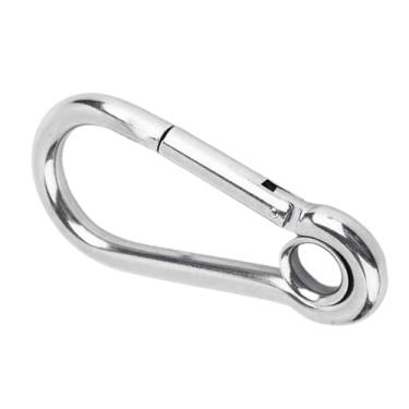 Imagem de Ganchos de pressão resistentes, ganchos multifuncionais para chaveiro, gancho de pressão de mola de ferro galvanizado, ganchos de pressão de ligação rápida, clipes de mola para acampamento de rede