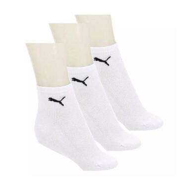 Imagem de Kit 3 Meias Puma Cano Médio Tamanho 34-39 Branca