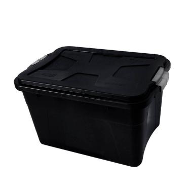 Imagem de Caixa Organizadora Preta Multiuso 30 Litros Tampa E Travas