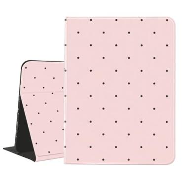 Imagem de AdorableWhimsy Linda capa de bolinhas para iPad 10ª geração 2022 10,9 polegadas/iPad (A16) 11ª geração 2025 11 polegadas com porta-lápis vintage estética clássica design minimalista capa fólio de