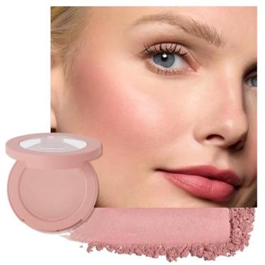 Imagem de Blush para bochechas, rosa pêssego em pó paleta de blush fosco maquiagem facial bochechas para mulheres mais velhas, leve, suave, misturável, resistente ao desbotamento e transferência, acabamento