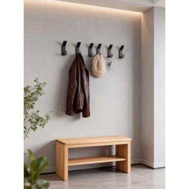 Imagem de Pacote com 5 ganchos adesivos para parede e armário ganchos de toalha sem broca para porta de banheiro e armário de sapatos