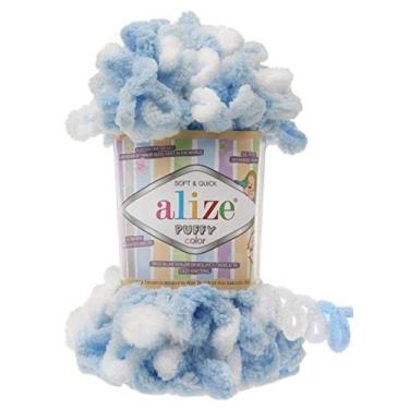 Imagem de Cobertor para bebê Alize Puffy Color Lote de 4 fios 400 g 100 metros 100% micropoliéster fio macio tricotado à mão, 5865, 1
