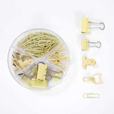 Imagem de Conjunto de clipes de papel elegantes, tamanhos variados, fichários de metal, alfinetes, escritório, professor, organizador de mesa, kit de acessórios indispensáveis