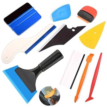 Imagem de Conjunto de ferramentas raspadoras de 10 peças para instalação de película de proteção de tinta automotiva Kit de raspador de borracha macia para limpeza de vidro