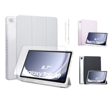 Imagem de Aplicável a Capa Para Tablet Samsung, pelicula Samsung Galaxy,Pelicula Tablet,Tabletcaneta,Capa Tablet Para Galaxy Tab A9 Tela 8.7 Entrega Película E Caneta,Robusta Máxima Proteção (cinzento)