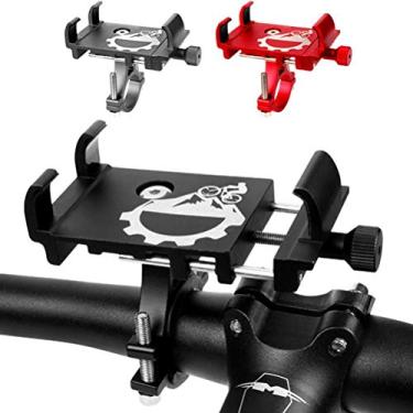Imagem de ZJchao Suporte de Telefone para Motocicleta, Suporte Universal Ajustável de Liga de Alumínio para Guidão, para Motocicletas, Bicicletas, Scooters, Preto e Vermelho (ZJchaoDJqKBy-10192770)
