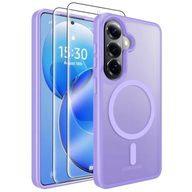 Imagem de MOZOTER Capa magnética para Samsung Galaxy S26, [compatível com MagSafe] [3,5 m militar à prova de quedas][2 protetores de tela] Capa traseira antiderrapante translúcida fina à prova de choque para