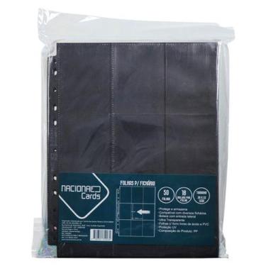 Imagem de Folha Fichário Preta 9 Bolsos Forro TNT e Alimentação Lateral (pacote 