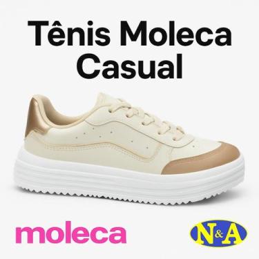 Imagem de Tênis Moleca Casual Sola Média Flat Form 5782.316, Nude, 35