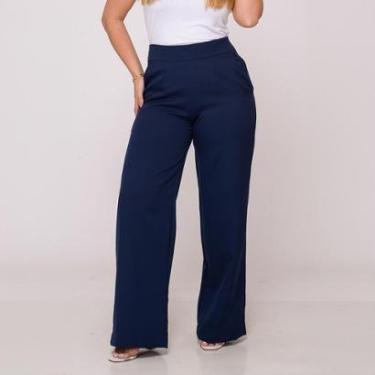 Imagem de Calça Social Feminina Pantalona Cintura Alta Elegância e Conforto-Feminino