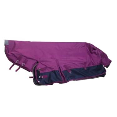 Imagem de Vaveren Manta de inverno para cavalos com proteção para o pescoço, ao congelamento, quente e com proteção para a barriga. Grossa, à prova de vento, Rose Red M