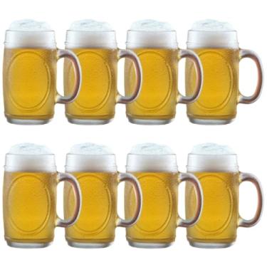 Imagem de Kit Com 6 Canecas De Vidro Chopp Cerveja Bar Restaurante Padaria 350Ml(8 Unidades)