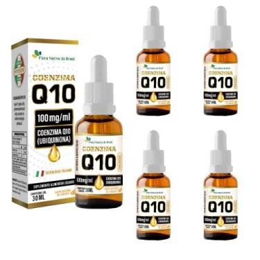Imagem de Kit 5x Coenzima Q10 100mg gotas Laranja 5x30ml Flora Nativa - Flora Na