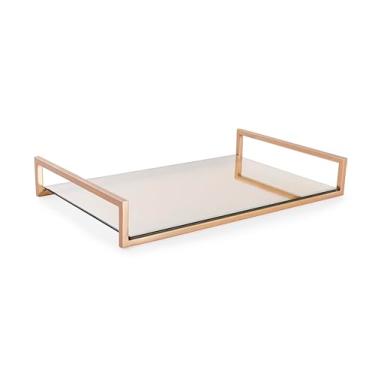 Imagem de Bandeja Frame Dourada/Reflecta 25x40cm - Design Elegante e Prático para Servir e Decorar Forma Utilidades