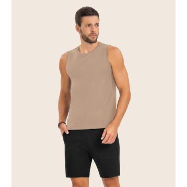 Imagem de Regata Masculina Básica Meia Malha Diametro Marrom, G, Marrom