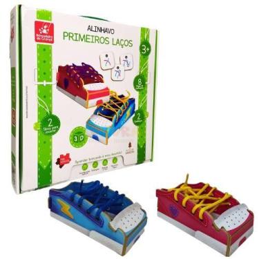 Imagem de Brinquedo Educativo Alinhavo Primeiros Laços 3d Calçado Tênis - Brinca