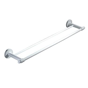 Imagem de CGKs6anmU Haste redonda dupla de aço inoxidável 304 grossa preta e branca acessórios de hardware varão de toalha de banho branco (preto)