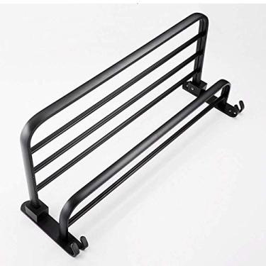 Imagem de CGKs6anmU Toalheiro Autoadesivo Dobrável Montado na Parede Toalheiro com Ganchos Alumínio Armazenamento Toalheiro de Banheiro 50 cm (60 cm)