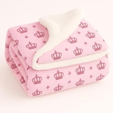 Imagem de Cobertor- Dupla face sherpa felpuda - Antialérgico(Coroa Rosa)