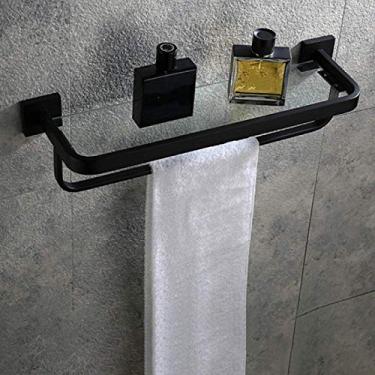 Imagem de CGKs6anmU Toalheiro para banheiro montado na parede de aço inoxidável toalheiro prateleira toalheiro autoadesivo 50 cm (50 cm)