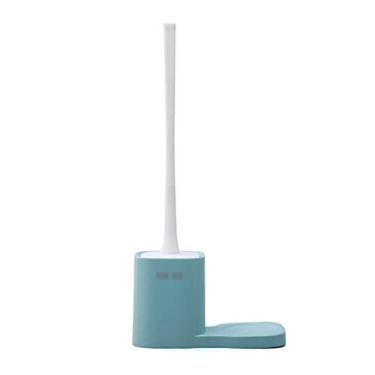 Imagem de Escova de vaso sanitário, suporte de escova de vaso sanitário, casa de banho, cabo longo, cerdas macias, escova de limpeza de plástico, conjunto de escovas de limpeza de vaso sanitário e suporte (