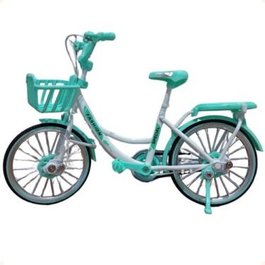 Imagem de Miniatura Bicicleta Cestinha Metal 20x14cm Escala 18 - FASHION, Verde