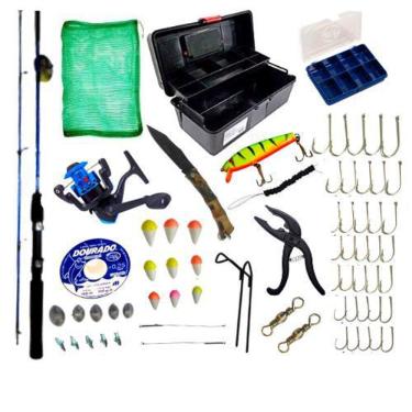 Imagem de Kit Pesca Pronto Para Uso Vara Molinete Maleta Acessórios