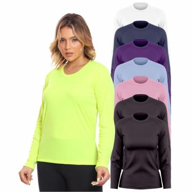Imagem de Kit 7 Camisa Feminina Camiseta Térmica Proteção Solar Uv .-Feminino