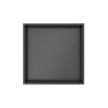 Imagem de Organizador de prateleira de nicho de parede de chuveiro de aço inoxidável – suporte impermeável para banheiro, cozinha, casa, hotel – sem necessidade de azulejo – preto e cinza – solução de